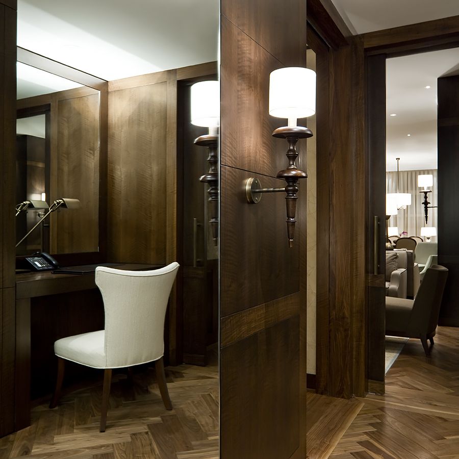 Ebony and Co Park Hyatt Presidential Suite Bespoke Herringbone Pattern Solid American Walnut